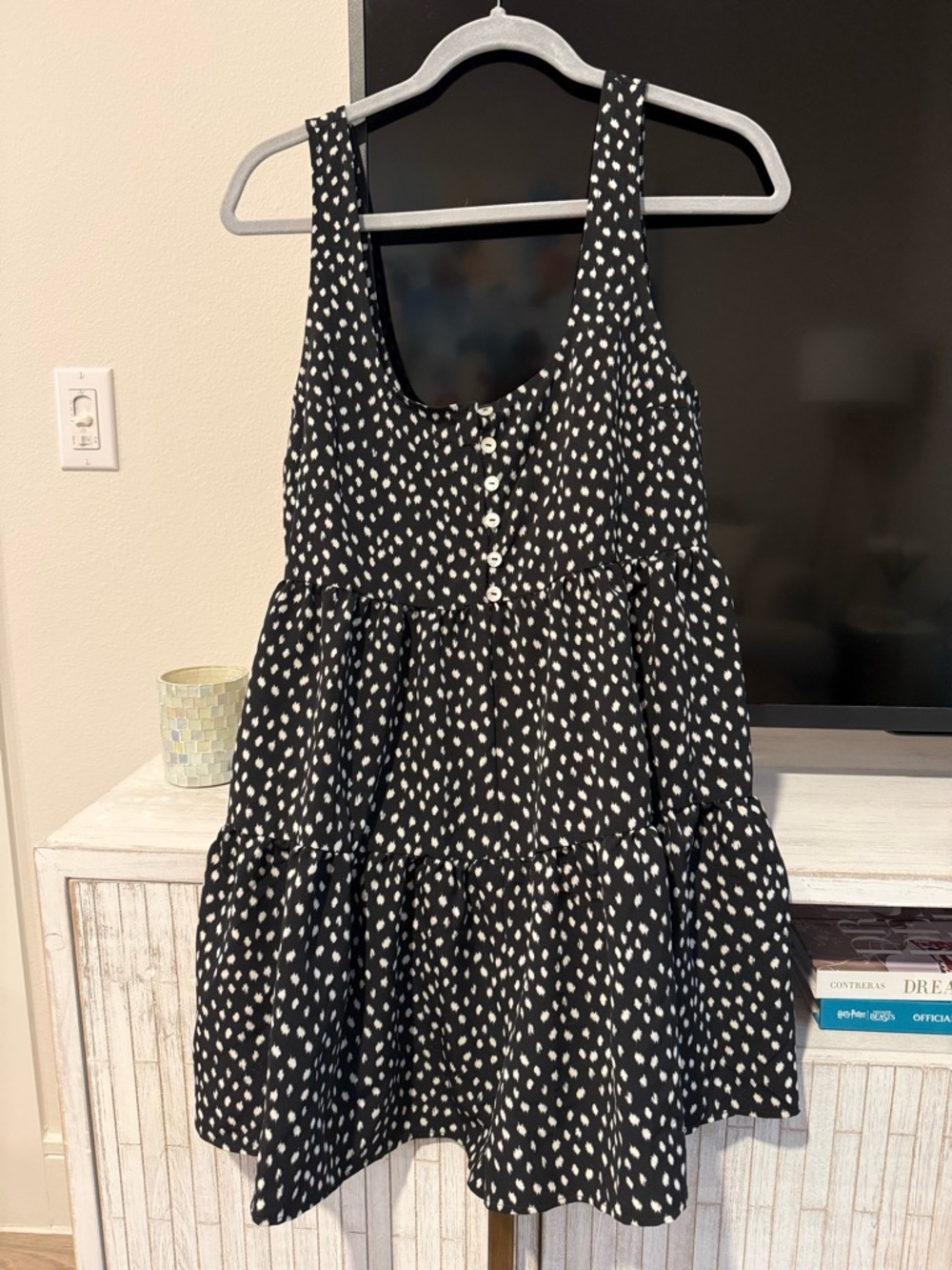 Urban Outfitters Black and White Polka Dot Romper